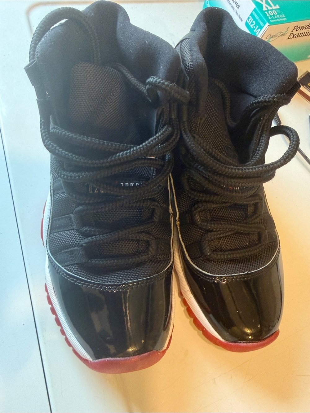 Jordan Kids Black and Red High-Top Sneakers